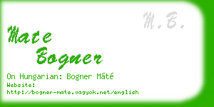mate bogner business card