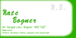 mate bogner business card